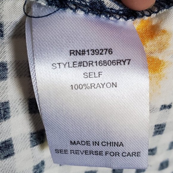 DR2 Daniel Rainn navy & white floral top M - Picture 12 of 13